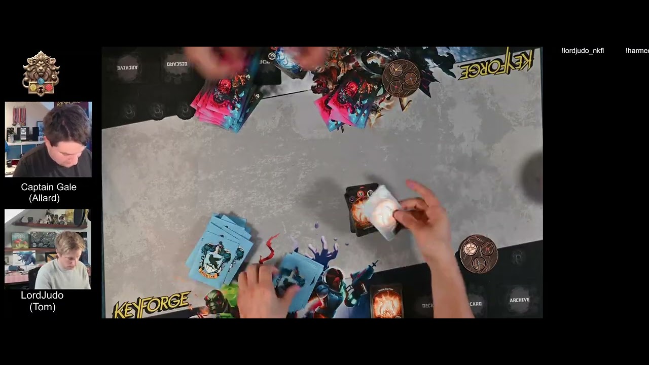 Keyforge Aember skies/Tokens of change with Harmed and CaptainGale