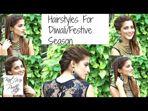 3 Indian Party Hairstyles For Medium to Long Hair | QUICK & EASY Indian Wedding Hairstyles