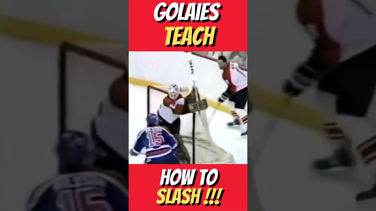 BIGGEST GOALIE SLASH EVER 😯 #shorts #hockey #goalie #goaliehits #nhl #fyp