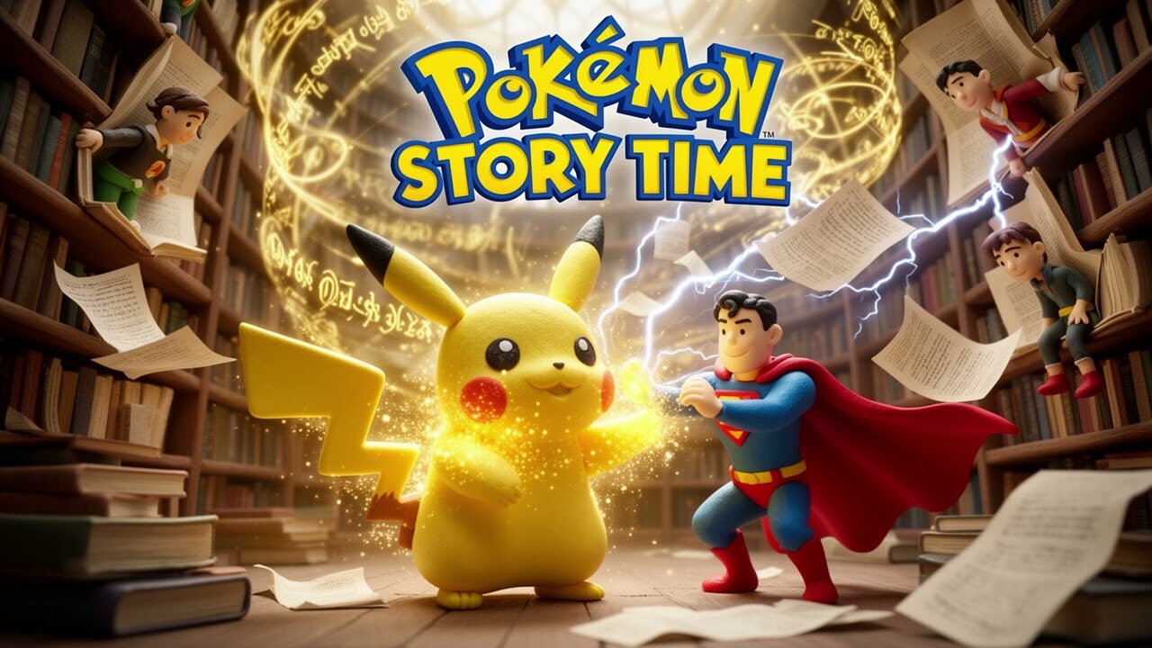 Pokémon Story Time: Pikachu & Superman Save the Enchanted Lightning Library