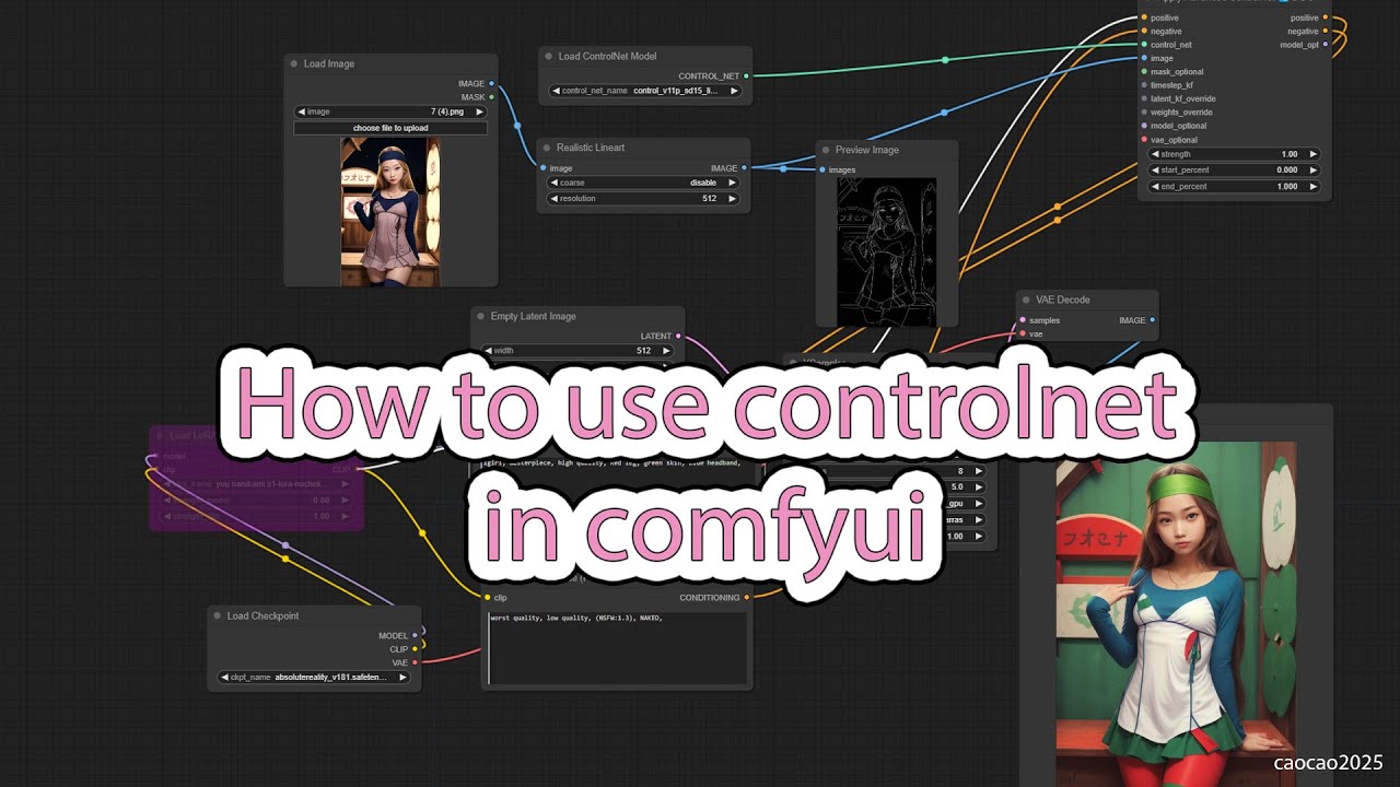 Как использовать controlnet в comfyui (Руководство для начинающих ComfyUI Stable Diffusion)