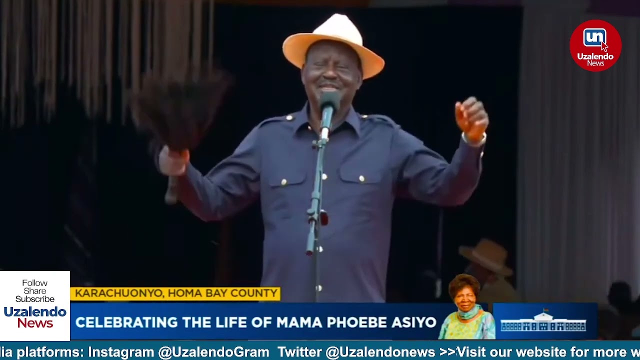 Raila Odinga's Speech in Homabay During Funeral Service of the Late Dr. Phoebe Asiyo—FULL SPEECH