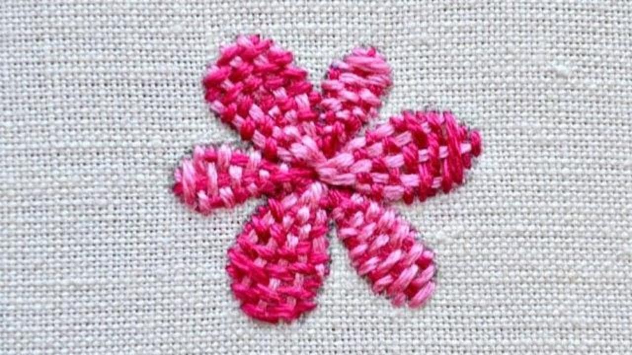 woven petal flower embroidery tutorial