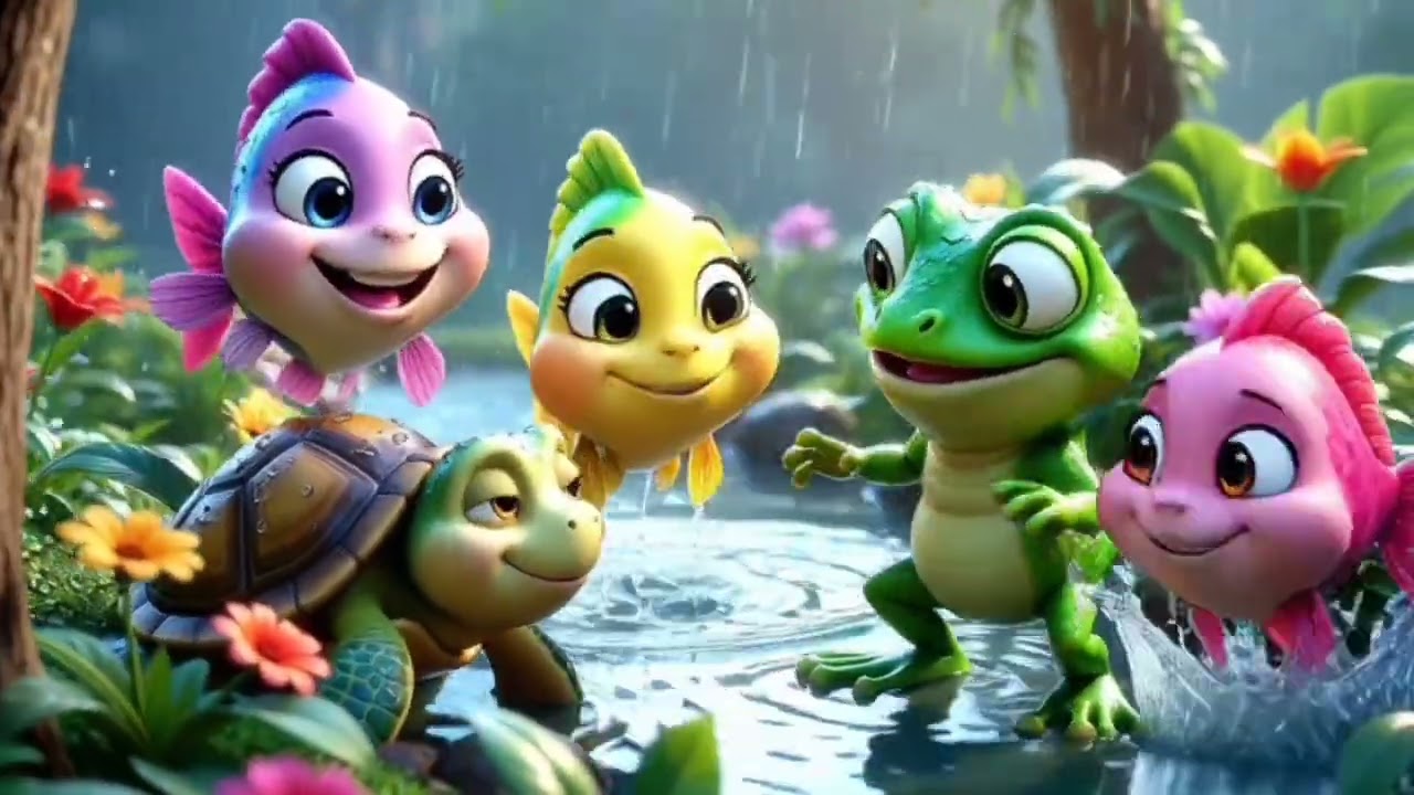 Tap Tap Rain & Happy Froggy 🐸☔ | Rain Song for Kids | Ultra 3D Cartoon Rhyme