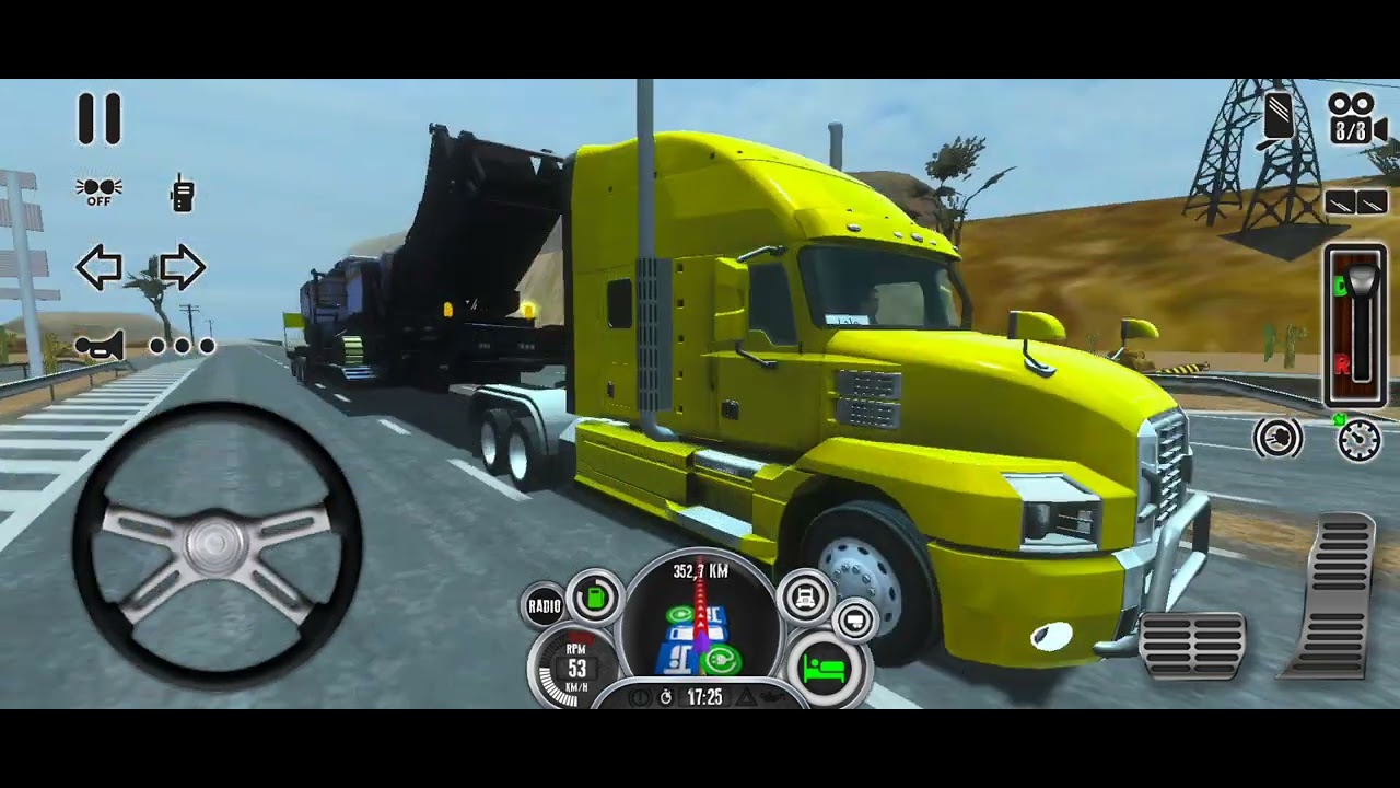 Truck Simulator USA Revolution - Mack Anthem Carga La Máquina De Minería Con Remolque Muy Largo