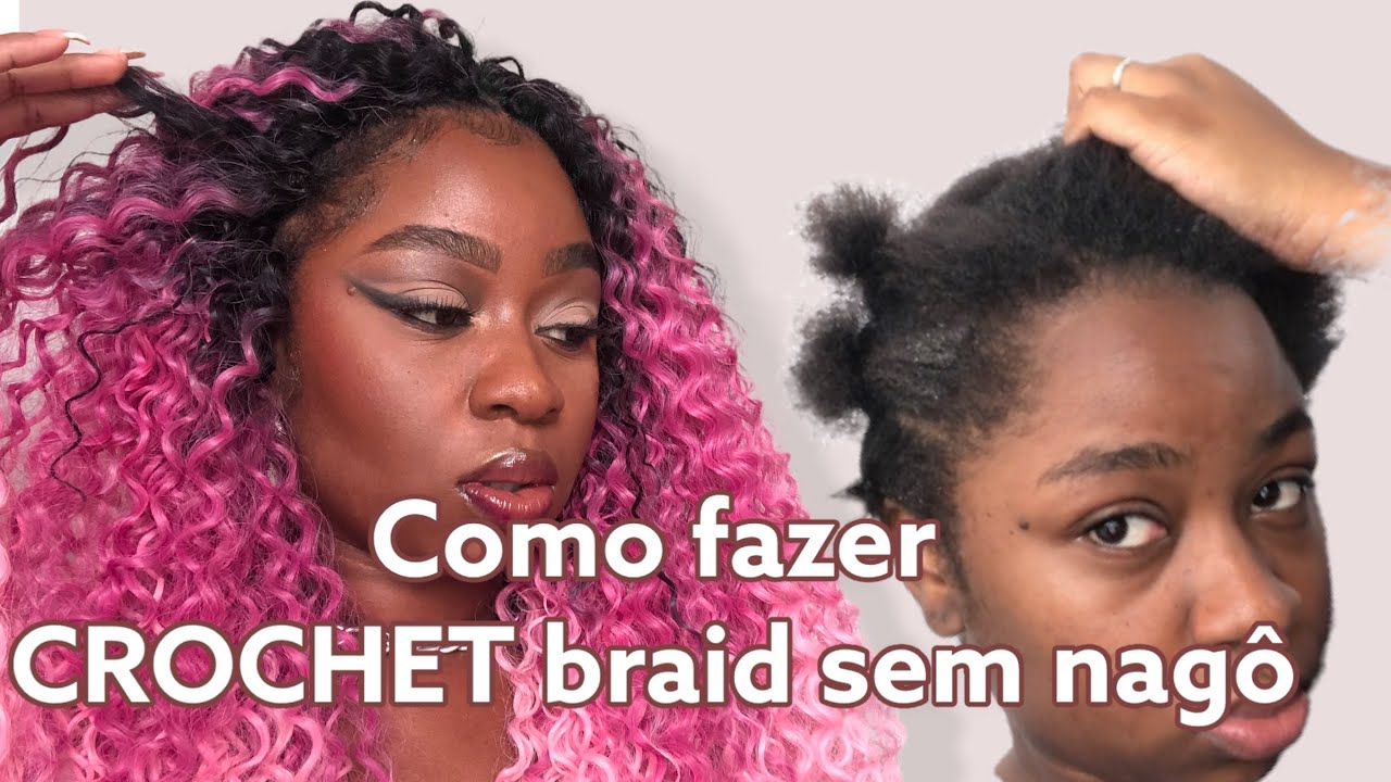 Como fazer crochet braids sem nagô (Não sei fazer nagô) Rápido e fácil #tranças #crochetbraids