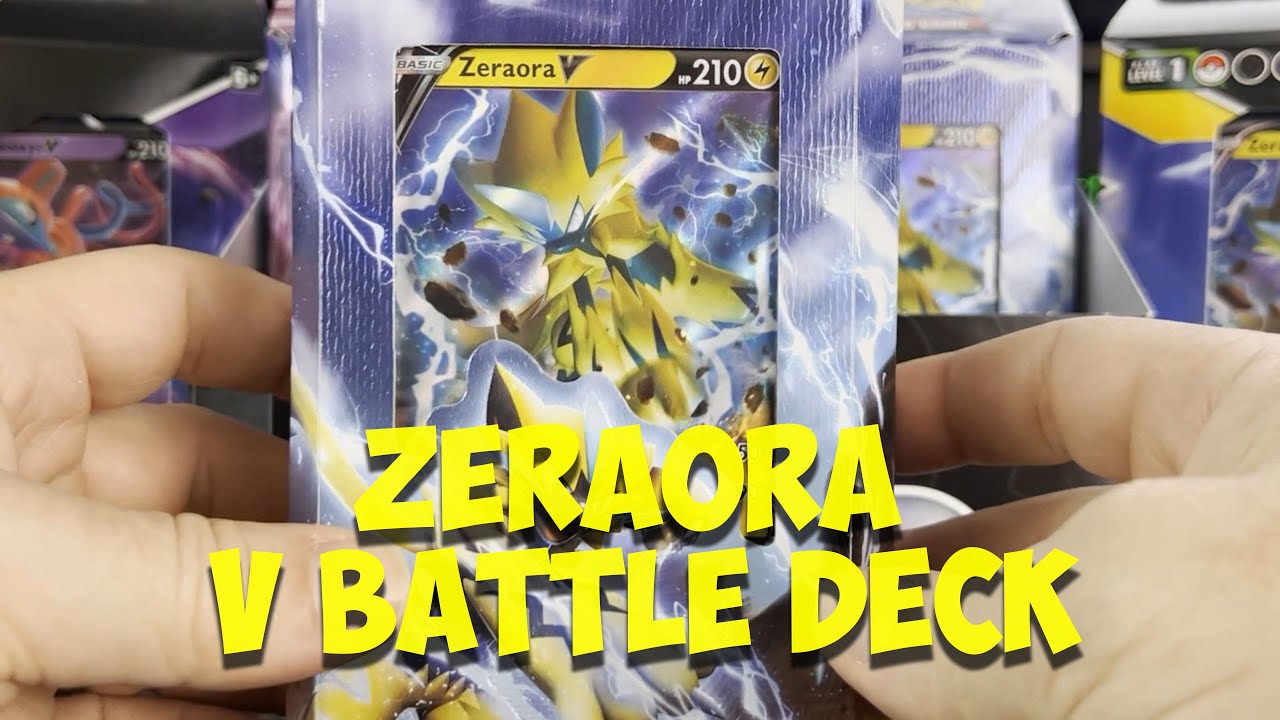 Opening a Pokemon V Battle Deck - Zeraora V w/code giveaways!