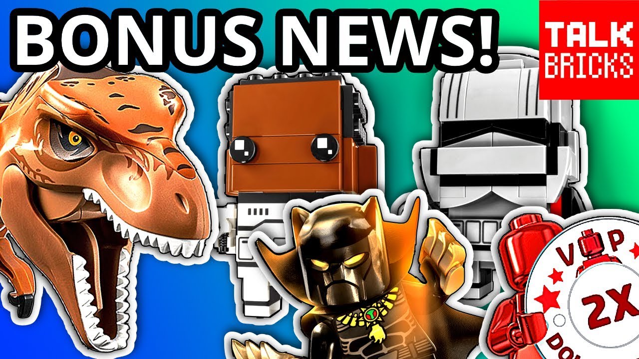 BONUS LEGO NEWS! Jurassic World 2 Sets! Black Panther Movie! NEW BrickHeadz! SETS RETIRING SOON!