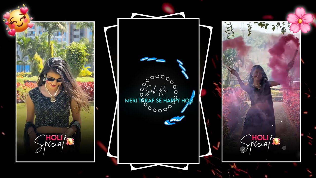 Holi Special Status Video Editing Tutorial// (lyrics +song ) remix status video editing #holispecial