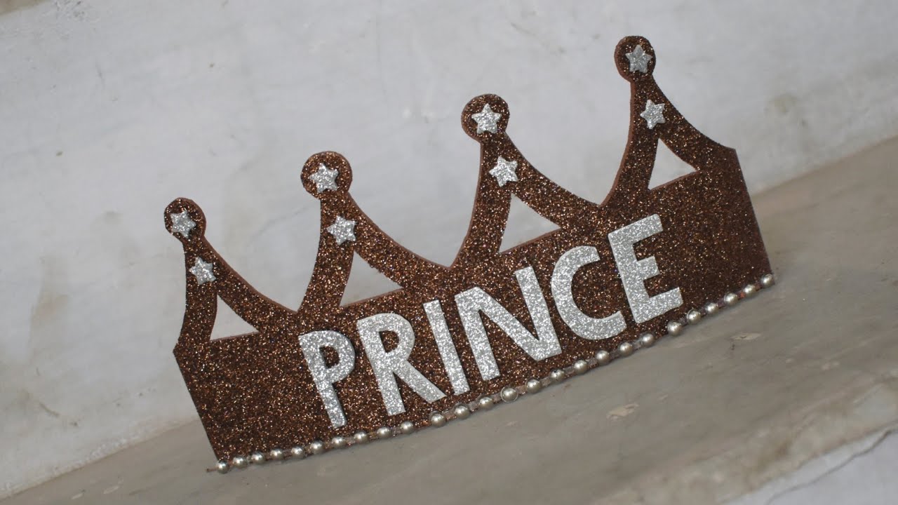 DIY Prince Crown making with Paper | How to make Prince Crown at Home | Tiara Crown | Birthday Crown