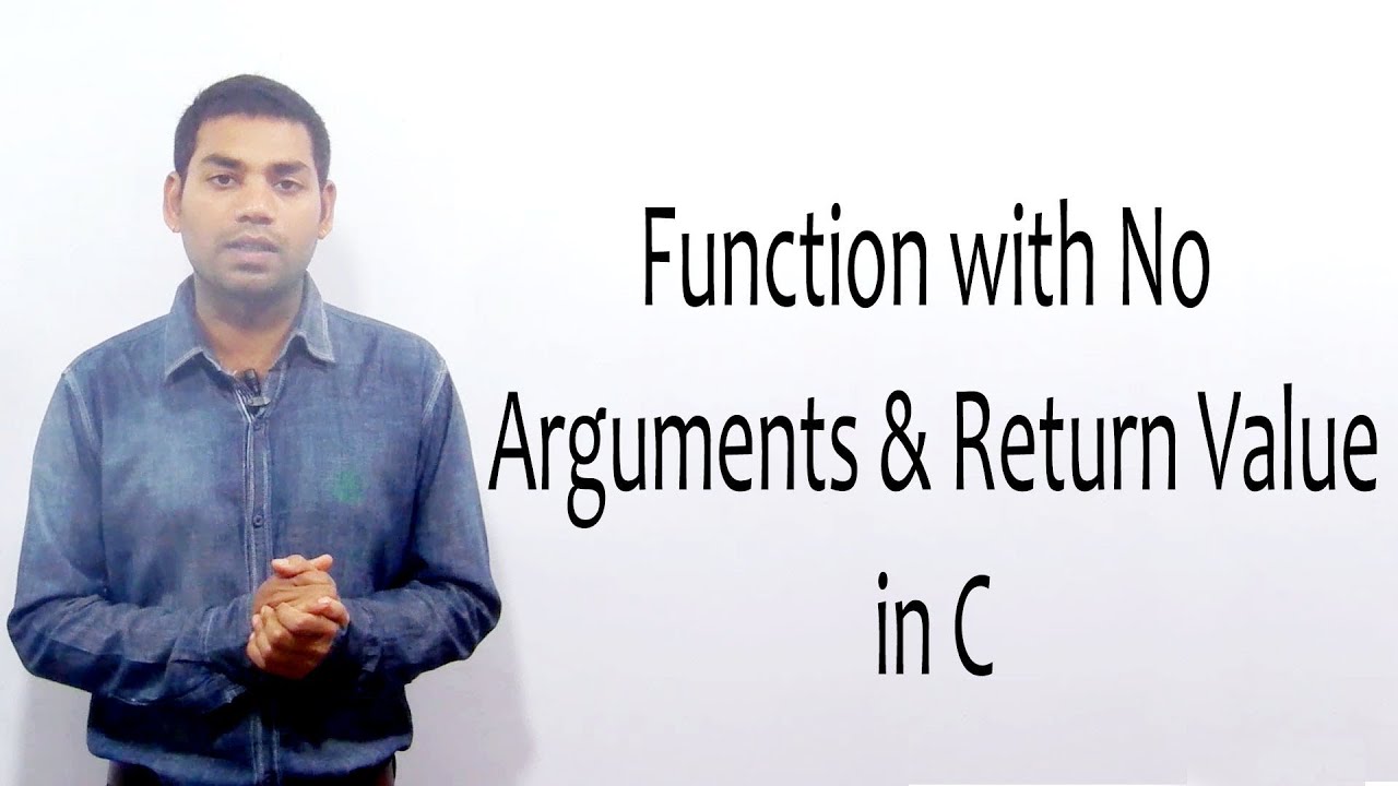 Function with No Arguments and Return Value in C (HINDI)