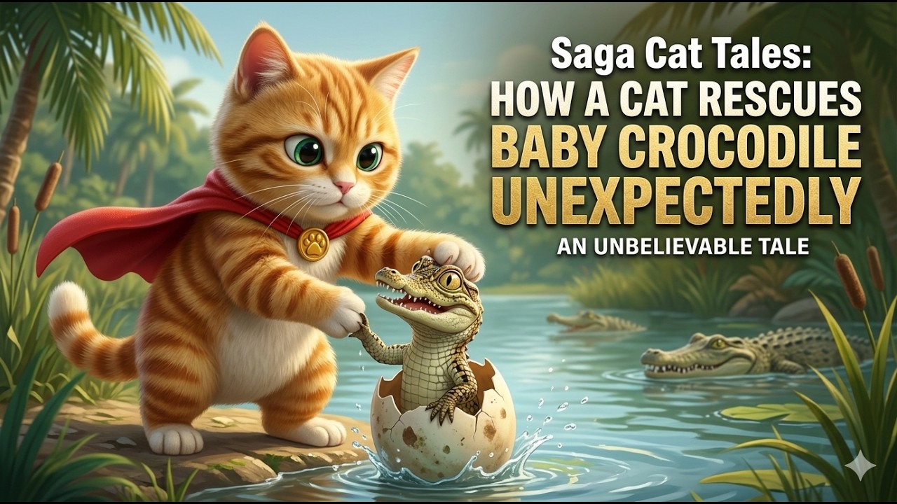 Saga Cat Tales: How a Cat Rescues Baby Crocodile Unexpectedly