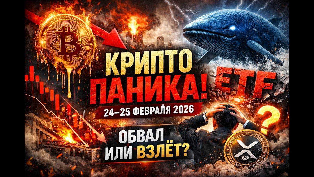 Крипто паника 24–25 февраля 2026 – ETF, киты и возможный обвал рынка