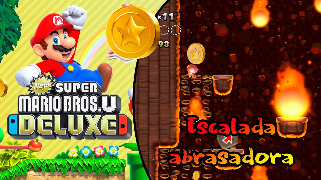 Escalada abrasadora - Guía de Monedas Estrella - New Super Mario Bros U Deluxe