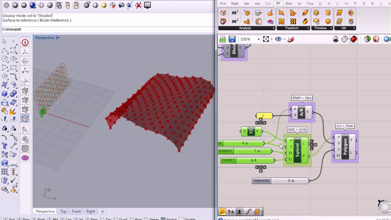 18 - Grasshopper - Apply Polygons to Warped Surface - Surface Closest Point - Evaluate Surfac