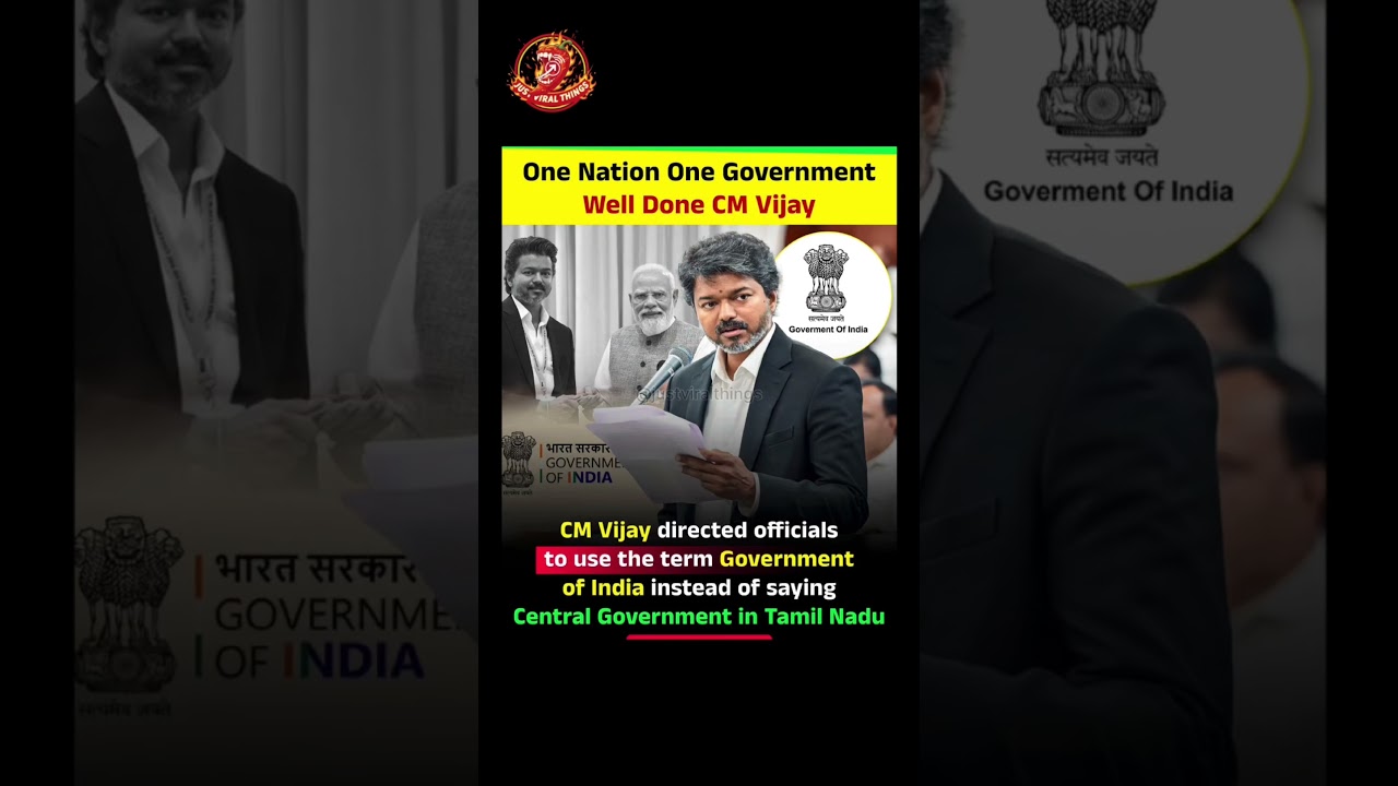 One Nation One Government Well Done CM Vijay. #viral #thalapathyvijay #government