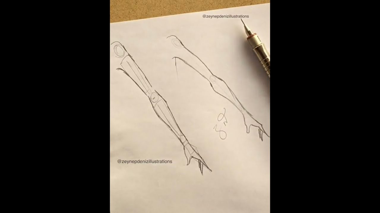 Fashion sketch tutorial by ZEYNEP DENIZ-drawing the fashion arm/quick sketch