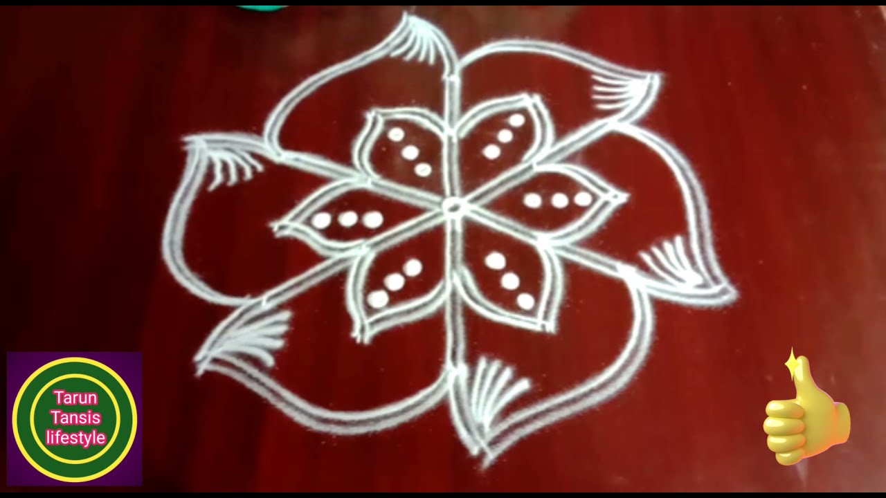 Beautiful traditional double stroke kolam