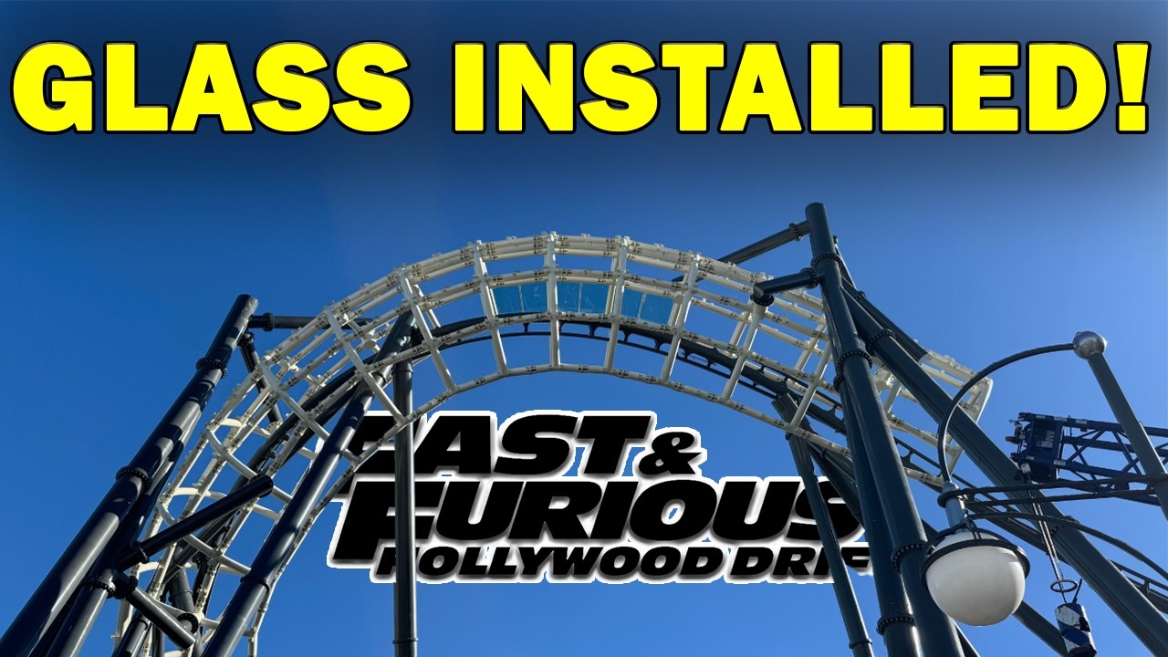 Glass Starting To Be Installed At Fast & Furious Hollywood Drift! | Universal Studios Hollywood