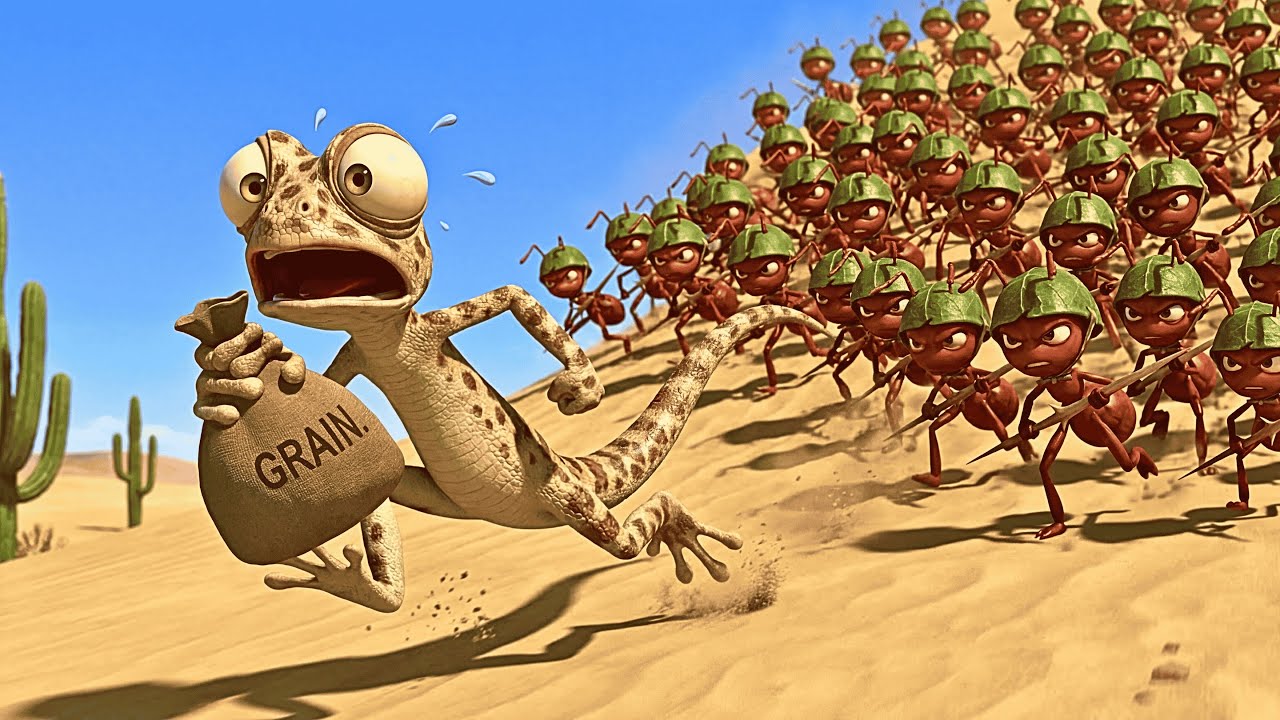 The Adventure | red ants and lizard #viral #cartoon