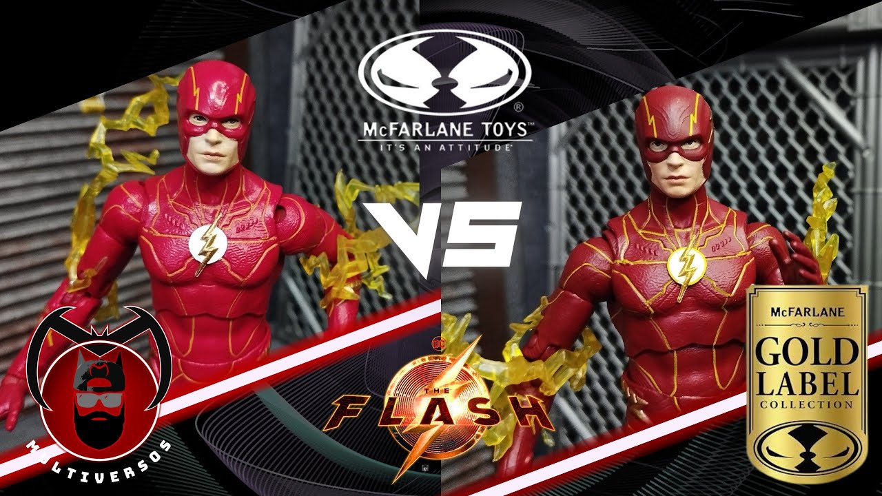 Unboxing y revisión The Flash Movie Gold Label McFarlane Store Exclusive Vs The Flash regular