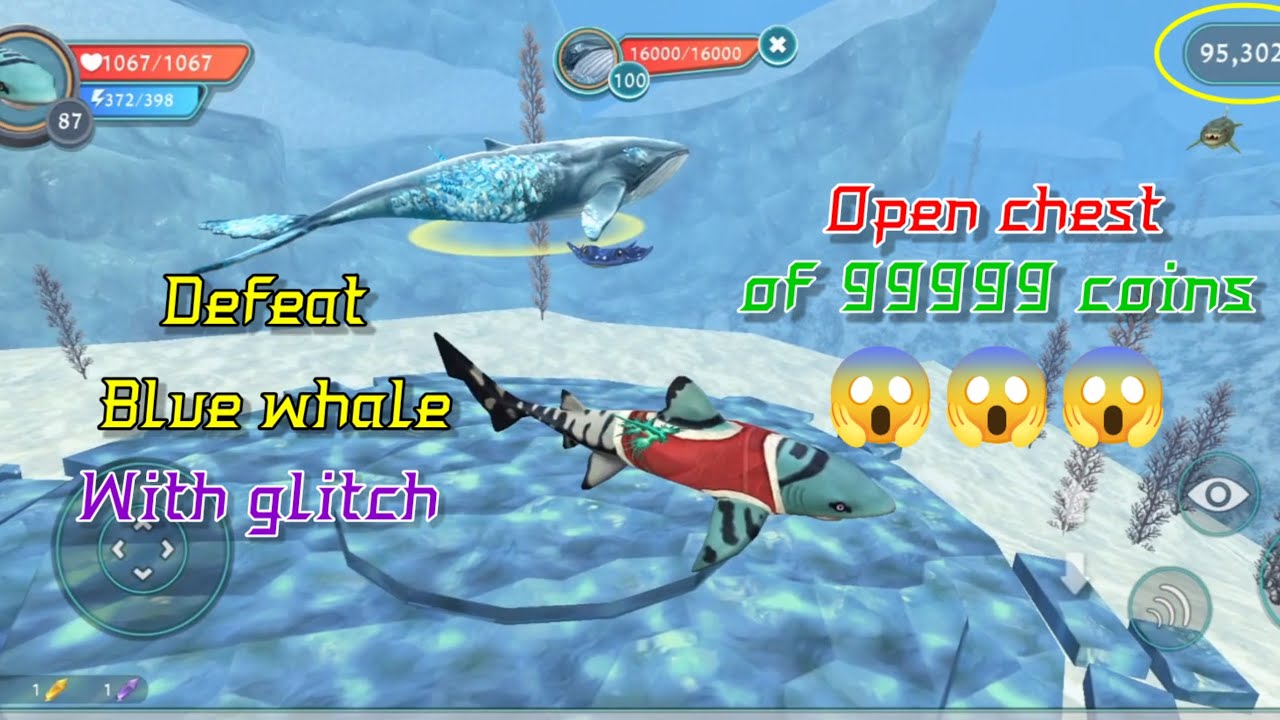 Defeat Blue whale using glitch😱||Open 99999 coin chest 