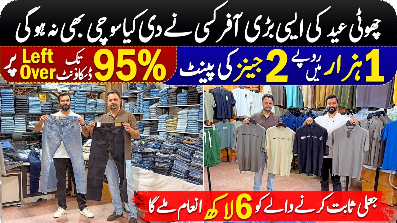 95% Off on Original Branded Jeans, T-Shirts, Shirts, Hoodie, Jacket. Export Leftover