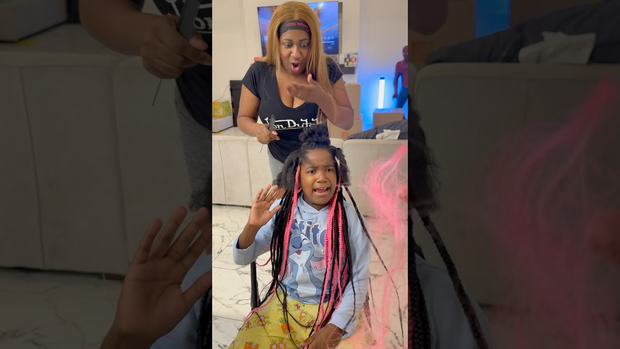 DAUGHTER PINK HAIR FALLS OUT #shorts