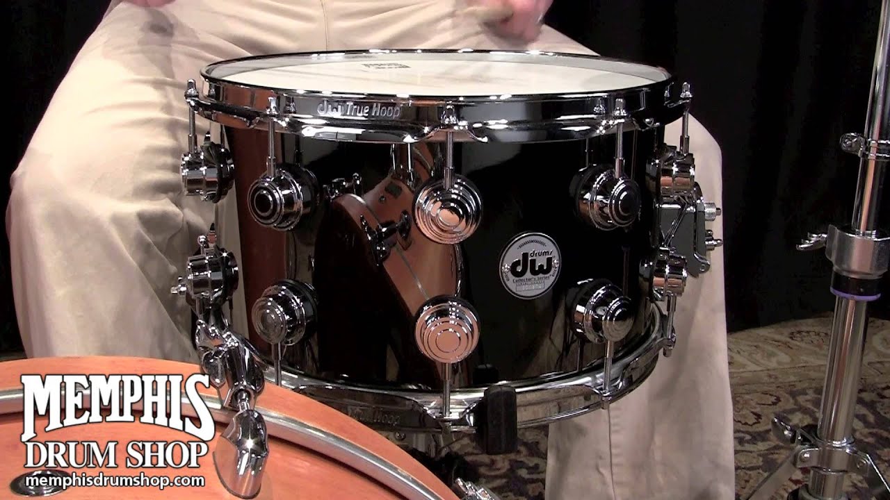 DW 14x8 Collector's Series Black Nickel Over Brass Snare Drum with MAG Throwoff