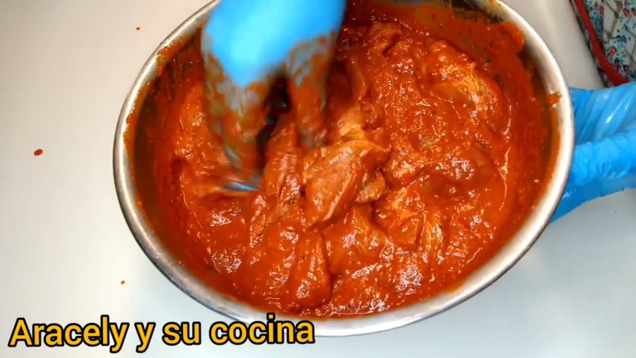 Carne de coche adobada, (cerdo) muy deliciosa. estilo guatemalteco. 🇬🇹🇬🇹
