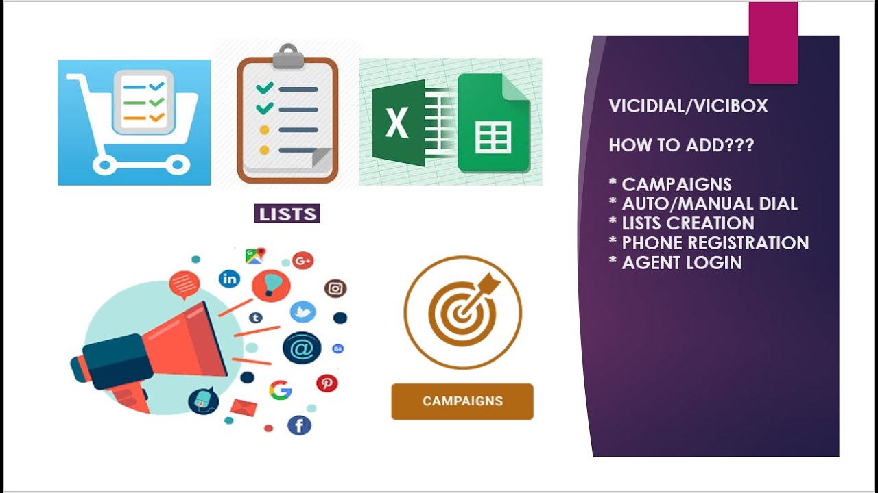 PART#2 |  CREATE CAMPAIGN, LIST, AGENT LOGIN  & PHONE REGISTRATION IN VICIDIAL/VICIBOX |  VICI TUT#2