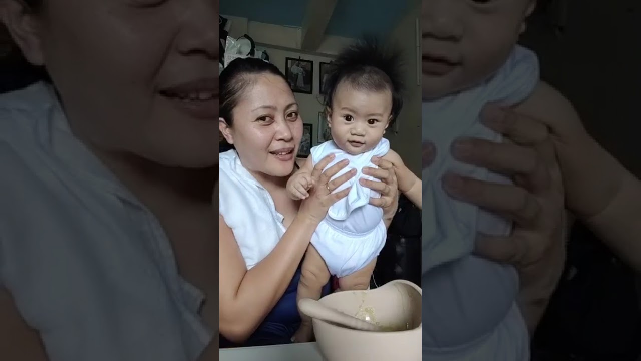 Eating solid food avocado. My Baby Jace @5th months old😍❤️