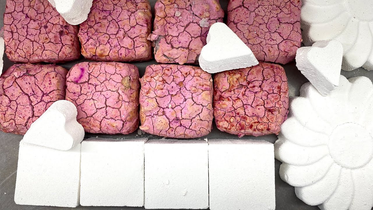 Homemade gym chalk+pink pasted+reform ASMR satisfying crush#satisfying #asmr #trending #viral