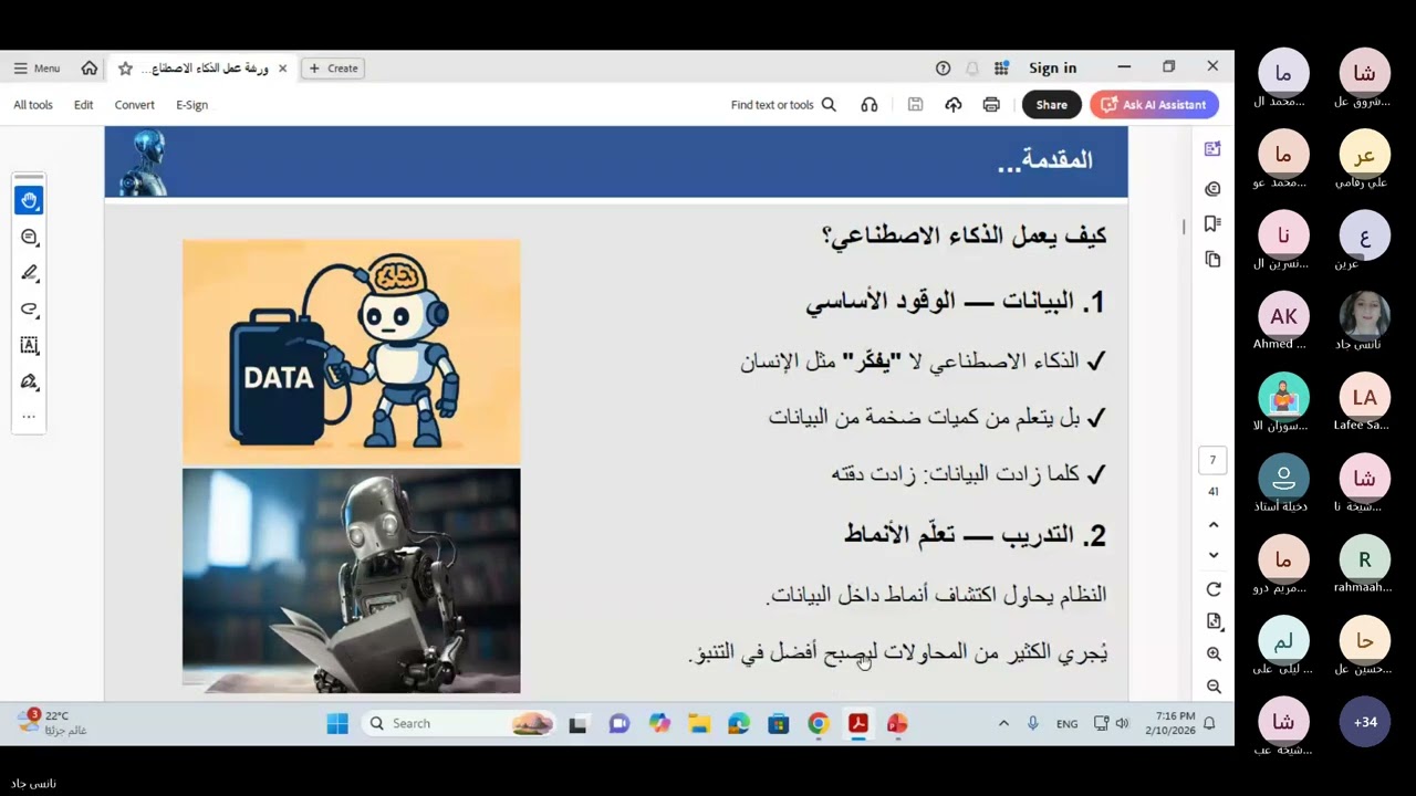 انترنت الأشياء و الذكاء الاصطناعي والروبوتات الانظمة المترابطة الذكية للمدربة المتميزة أ نانسي شنودة