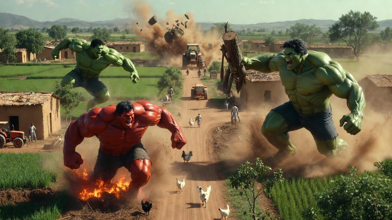Red Hulk vs Green Hulk 😱 Village Strength Challenge|Hulk Battl Red Hulk Green Hulk Village Challenge