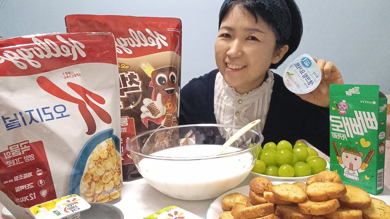 MUKBANG🧄🥖🥣 | ❤마늘 바게트 & 시리얼 먹방!❤