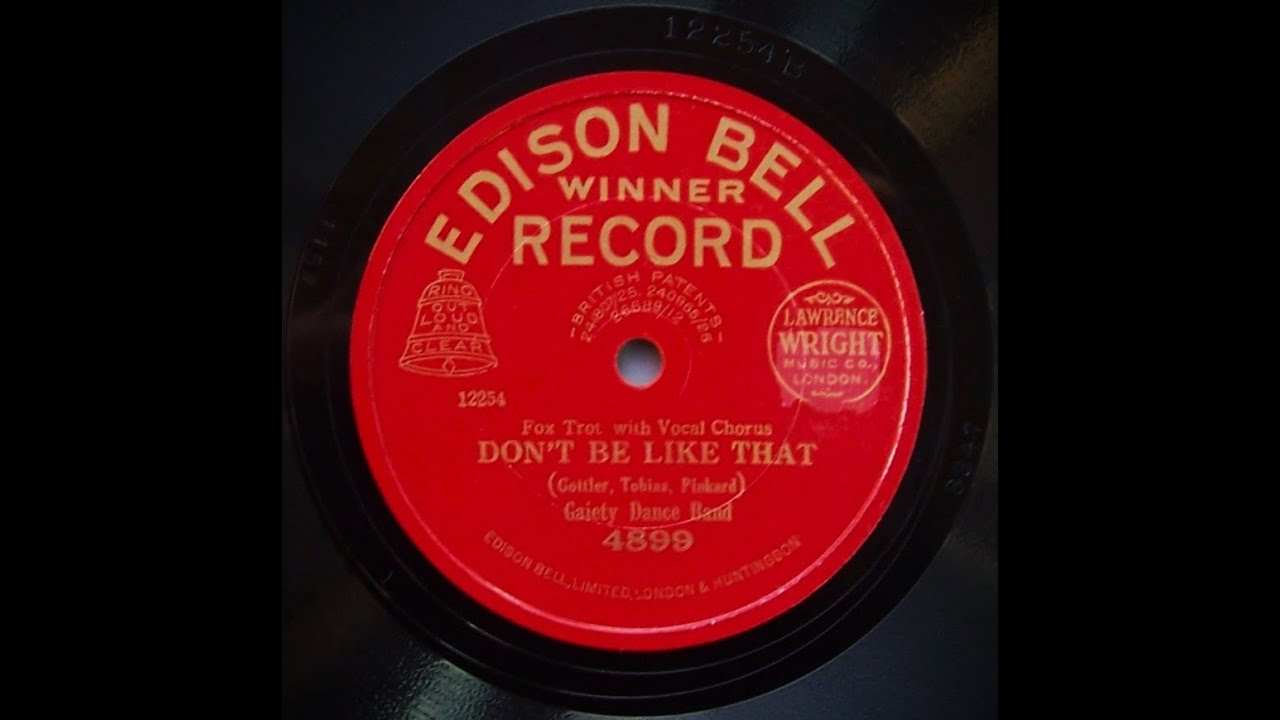 Don't Be Like That - Lou Gold and His Orchestra (1928)