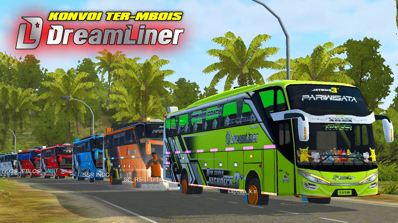 KONVOI TER-MBOIS😍 KONVOI PO DREAMLINER LINTAS SUMATRA - Mabar Bus Simulator Indonesia
