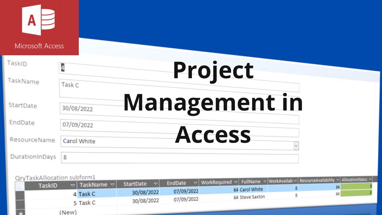 Управление проектами в Microsoft Access