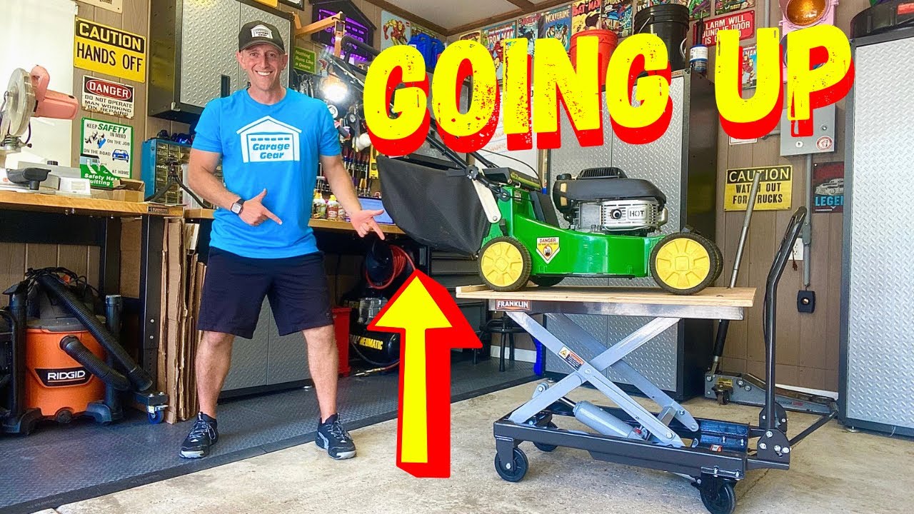 How To MODIFY A HYDRAULIC LIFT TABLE From HARBOR FREIGHT for Lawn Mower & Snowblower Repairs