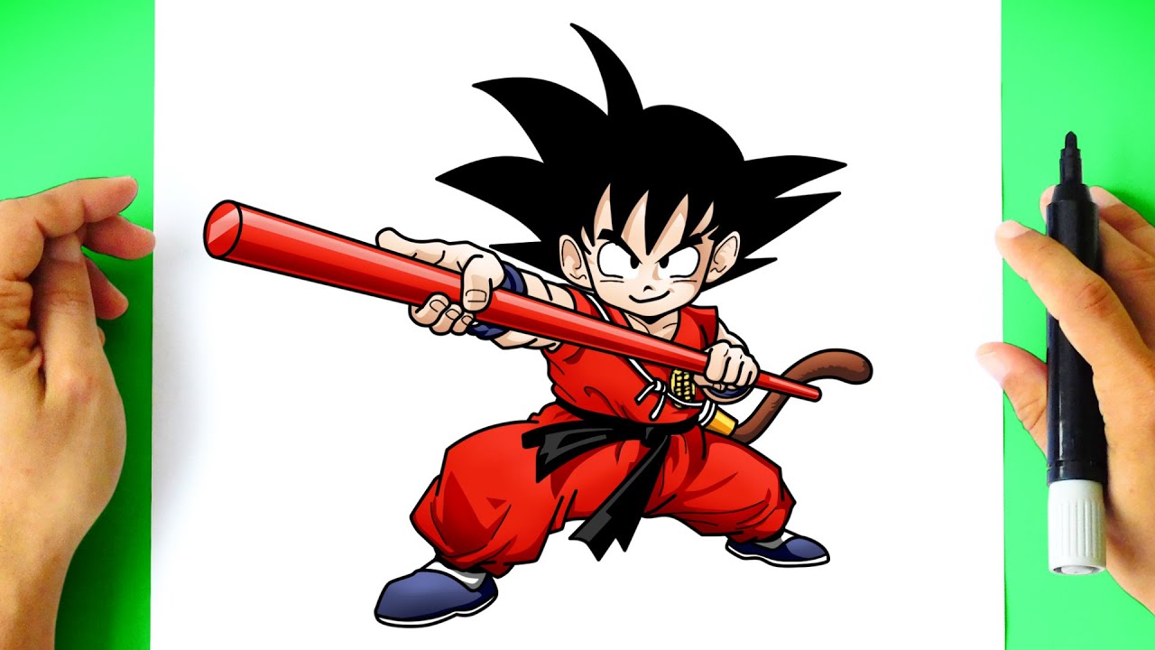How to DRAW Kid GOKU - Dragon Ball Z - step by step tutorial
