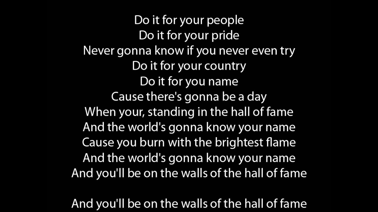 The Script Hall Of Fame (Original Version) lyrics