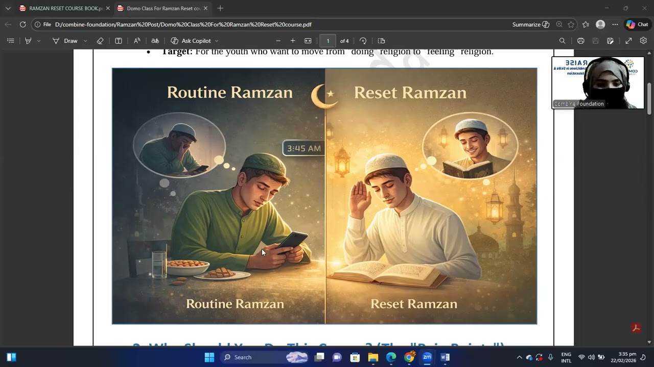 Ramzan Reset Challenge – Demo Class | Start Your Transformation Today | Combine Foundation