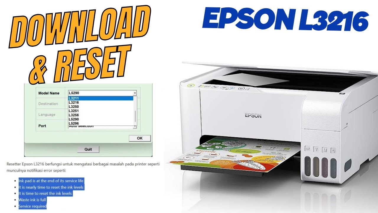 Reset printer epson l3216
