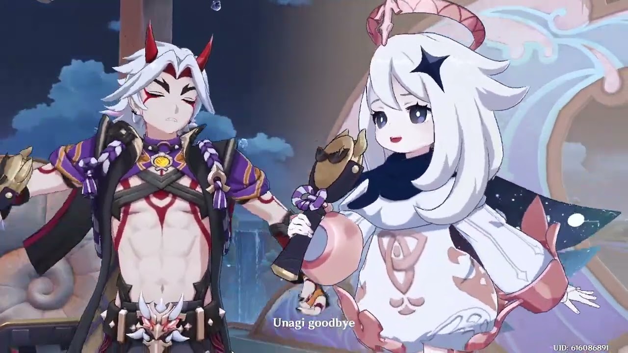Genshin Impact Arataki Itto and Paimon Perfomance
