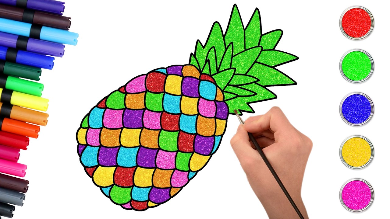 🍍Как легко нарисовать ананас | Пошаговая инструкция | Рисование фруктов | Chiki Doodle #shorts #d...