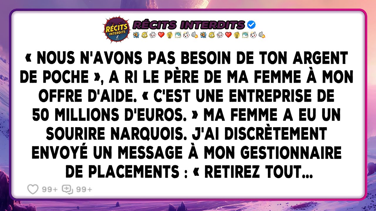 Ma Femme Et Son Père Se Sont Moqués De Mon Offre D'aide - Un Seul Message Discret A Changé...