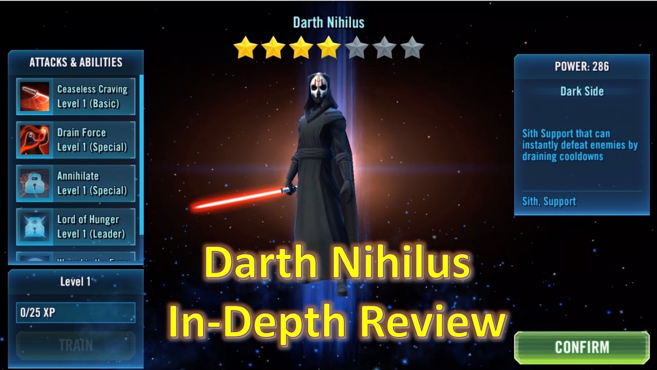 Star Wars Galaxy of Heroes: Darth Nihilus Gear 11 In-Depth Review