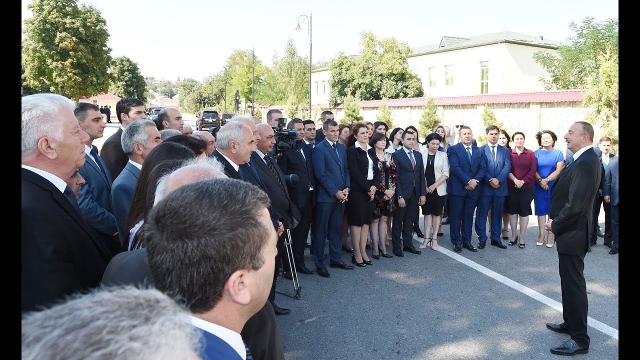 İlham Əliyevin Qusar şəhərinin su təchizatı layihəsi ilə bağlı mərasimdə nitqi