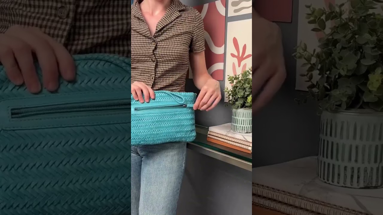 Woven, turquoise, and fits just what you need&mdash;phone, sunnies, keys&hellip; plus a few compliments